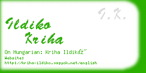 ildiko kriha business card